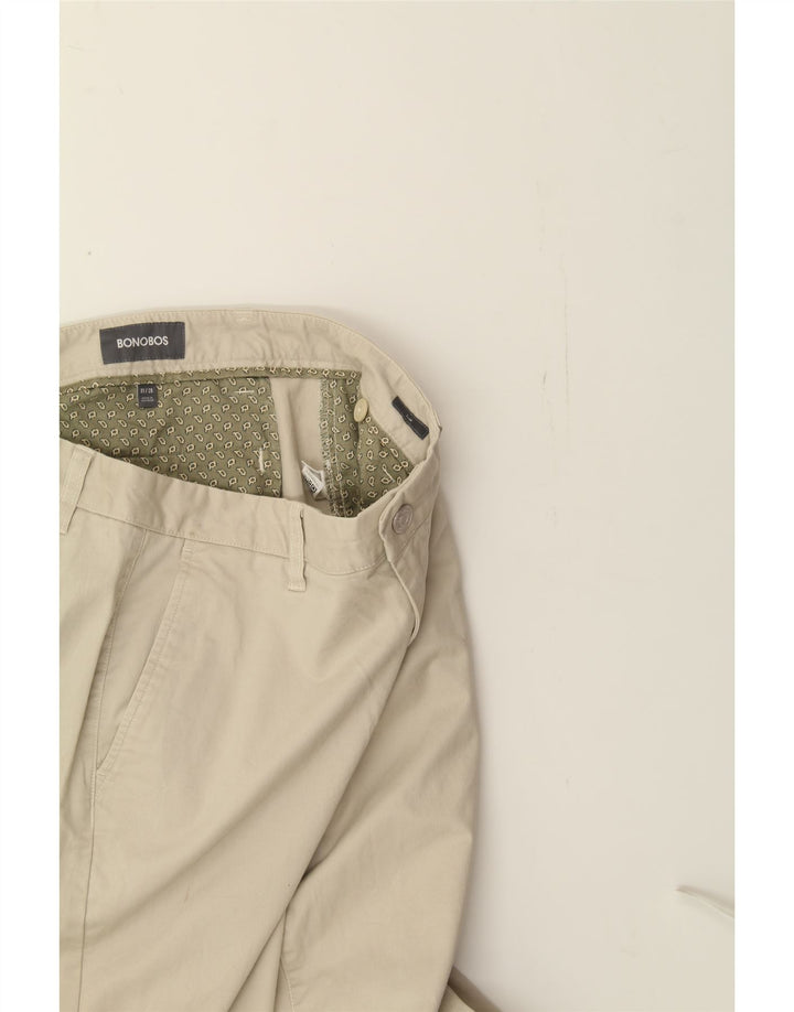 BONOBOS Mens Straight Chino Trousers W31 L28 Beige Cotton Vintage BONOBOS and Second-Hand BONOBOS from Messina Hembry 