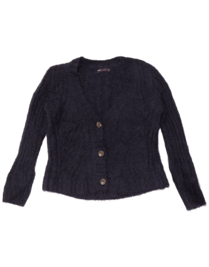 Marks & Spencer Womens Oversized Cardigan Sweater UK 6 XS Navy Blue