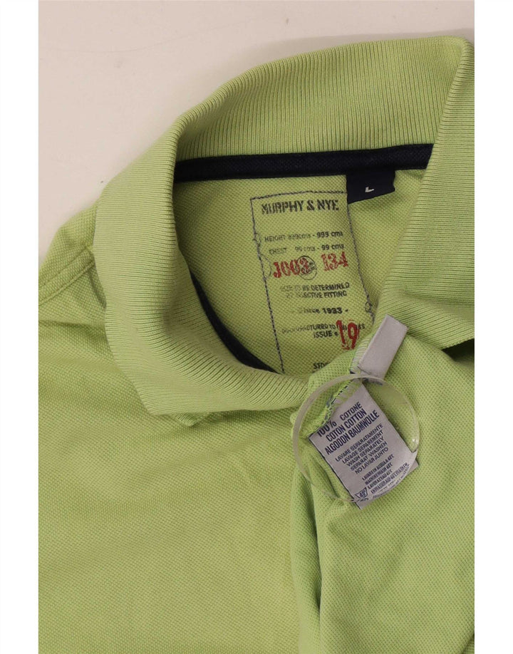 Murphy & Nye Mens Polo Shirt Large Green Cotton