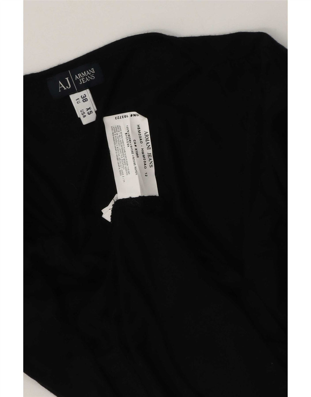 Armani Jeans Damen Top 3/4 Ärmel EU 38 Mittelschwarze Viskose