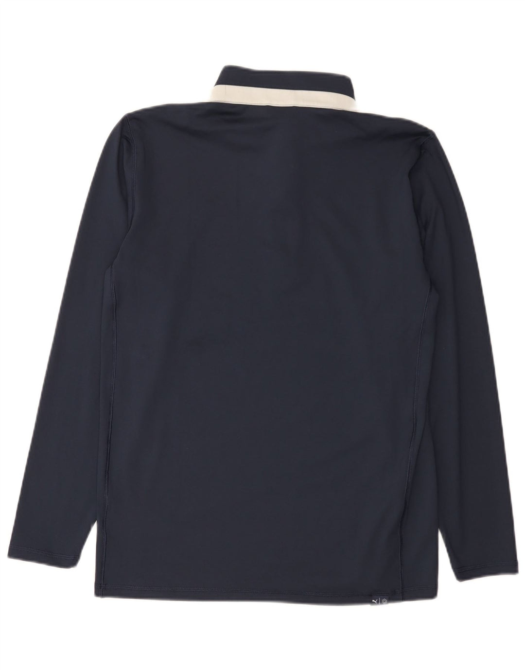 Puma Maglia da uomo con zip e collo a maniche lunghe in poliestere color block medio blu navy