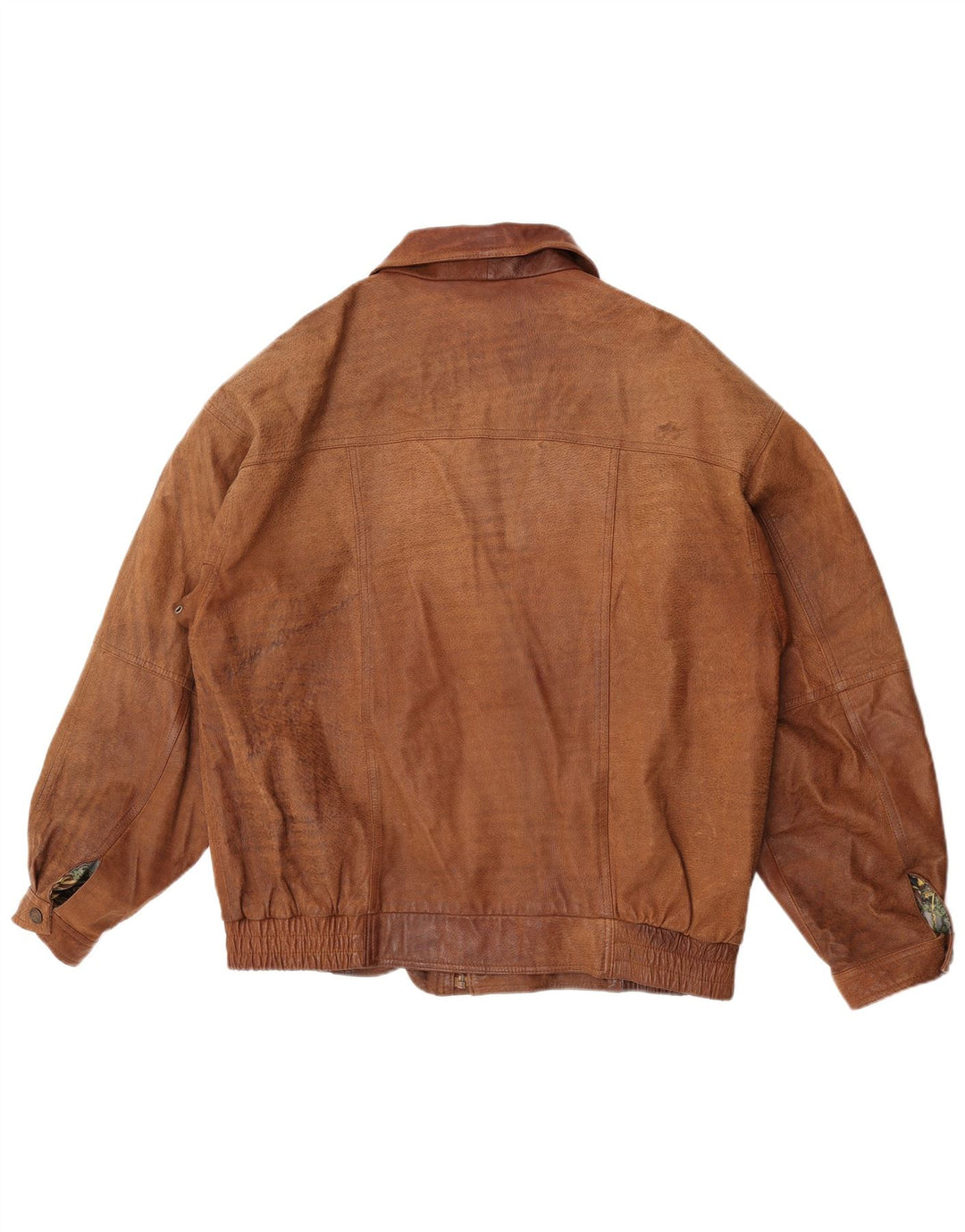Vintage Mens Leather Jacket UK 42 XL Brown Leather