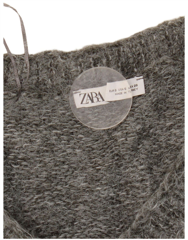 Zara Womens Oversized Cardigan Sweater UK 10 Small Grey