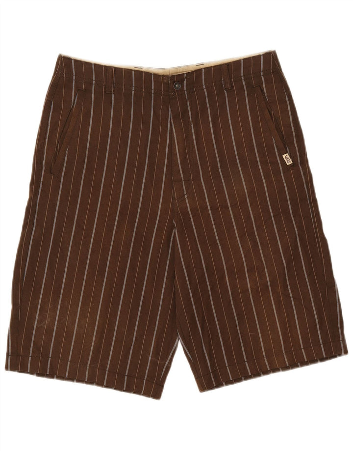 Pantaloncini chino da uomo Vans W28 piccoli in poliestere a righe marroni