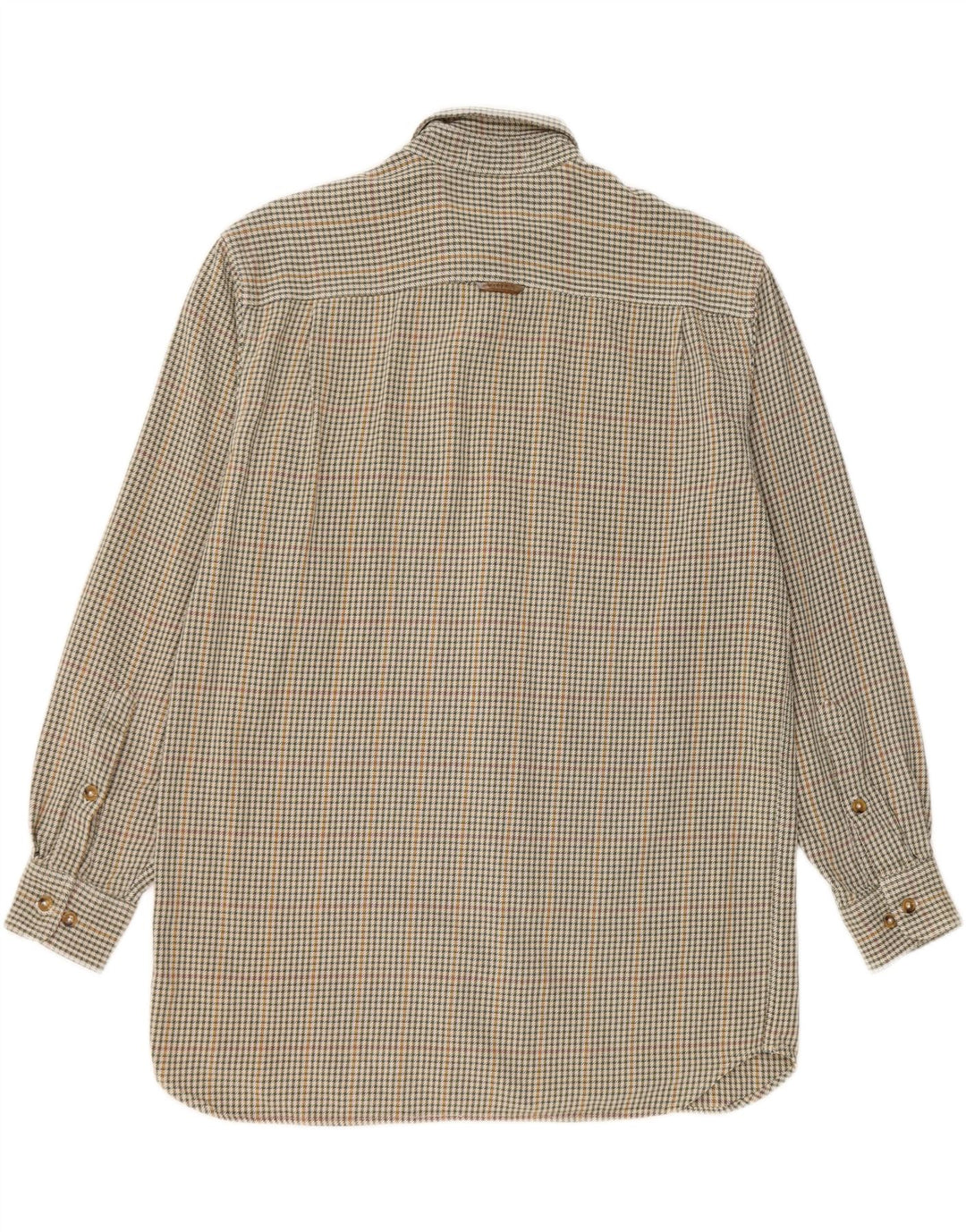 Camicia in flanella da uomo Orvis in cotone pied de poule verde medio