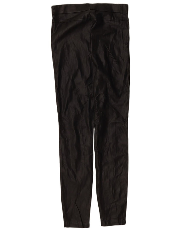 Zara Womens High Waist imiteret læder Leggings UK 14 Medium Black