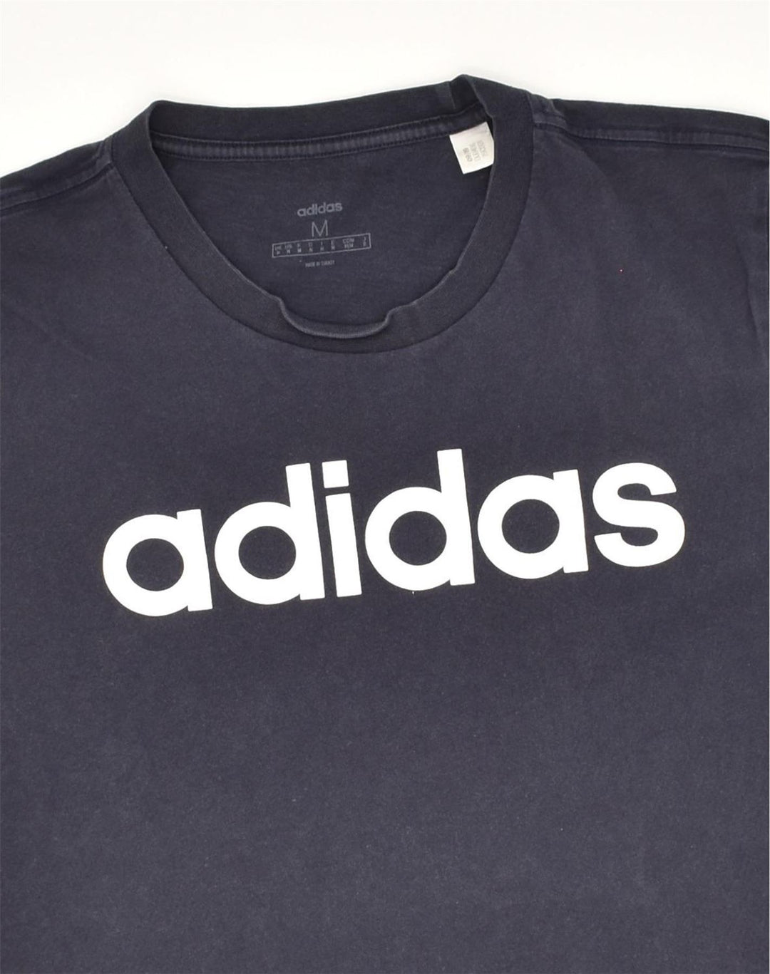 ADIDAS Mens Graphic T-Shirt Top Medium Navy Blue Cotton | Vintage Adidas | Thrift | Second-Hand Adidas | Used Clothing | Messina Hembry 