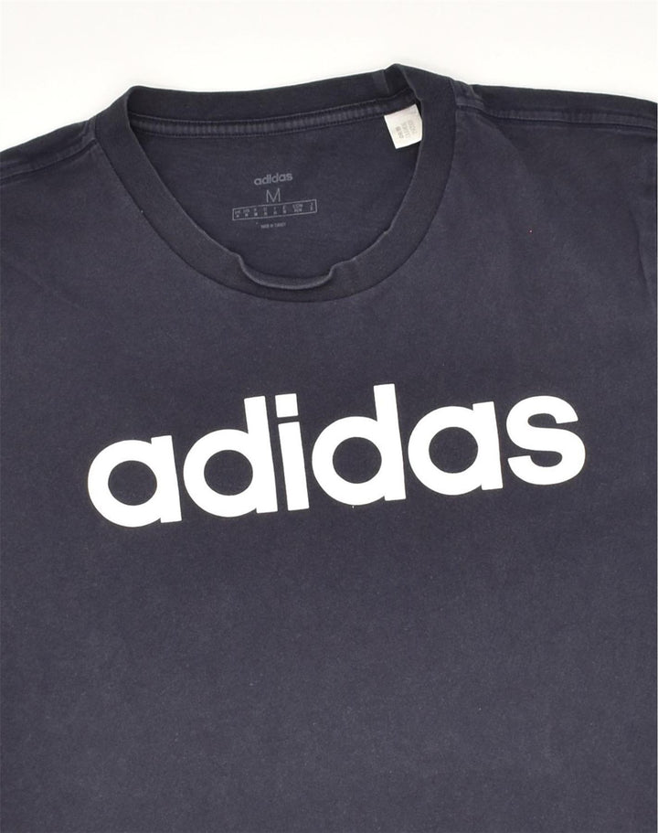 ADIDAS Mens Graphic T-Shirt Top Medium Navy Blue Cotton | Vintage Adidas | Thrift | Second-Hand Adidas | Used Clothing | Messina Hembry 