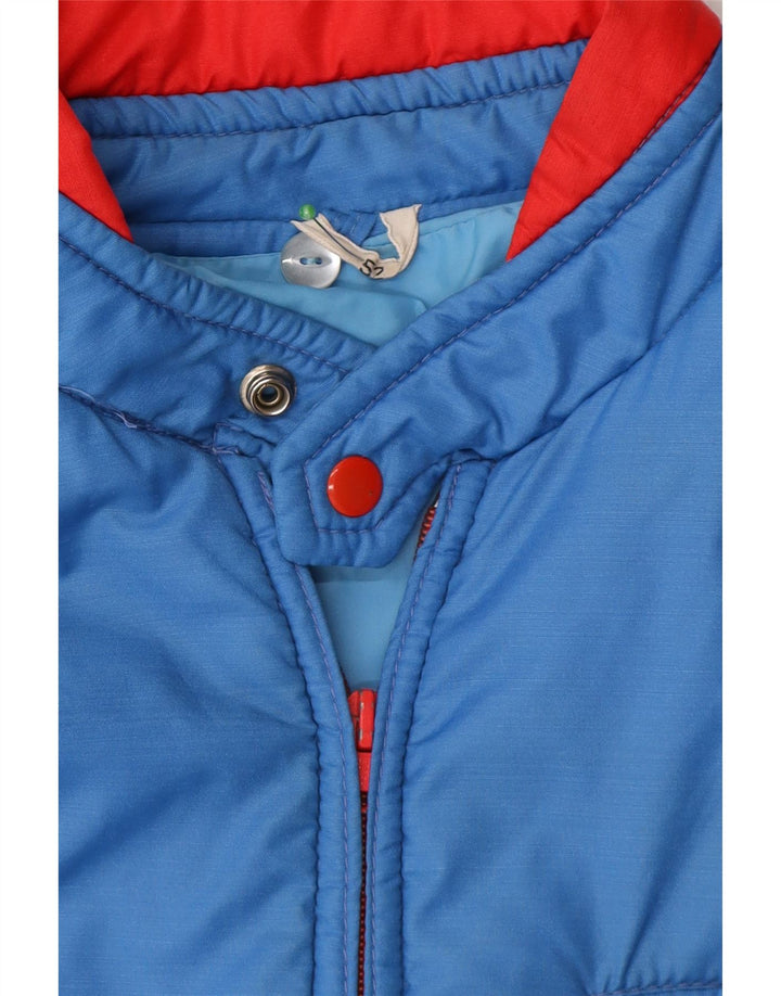 VINTAGE Mens Bomber Jacket IT 52 XL Blue Colourblock Vintage Vintage and Second-Hand Vintage from Messina Hembry 