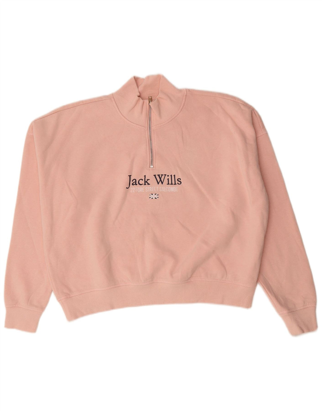 Jack Wills Womens Oversized Graphic Sweatshirt Jumper UK 14 Large Pink