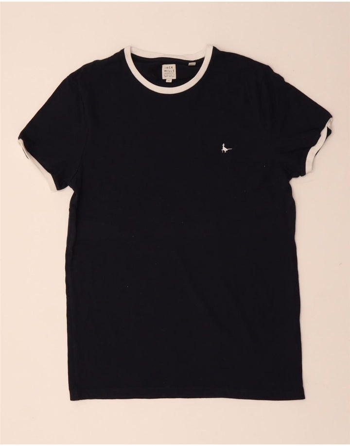 JACK WILLS Mens T-Shirt Top Medium Navy Blue Cotton