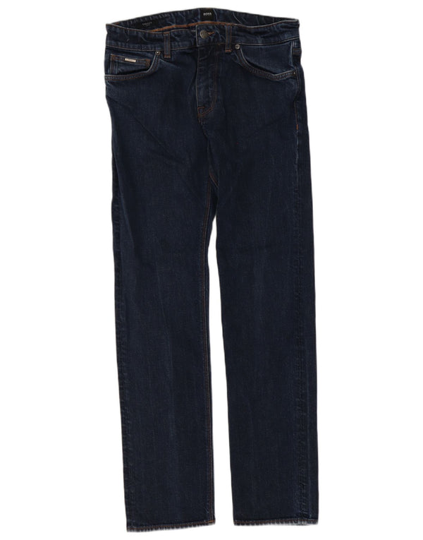 Jeans dritti da uomo Candiani Hugo Boss W30 L32 cotone blu navy