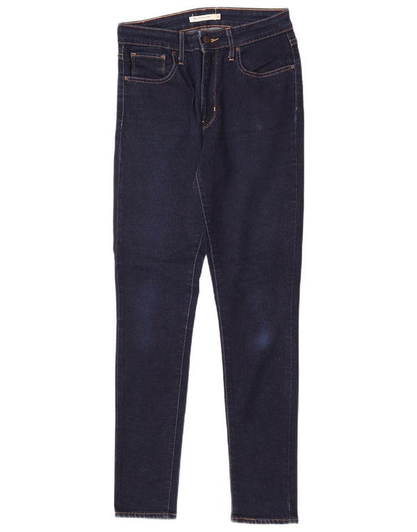 Levi's Womens 721 High Rise Skinny Jeans W28 L30 Navy Blue Cotton