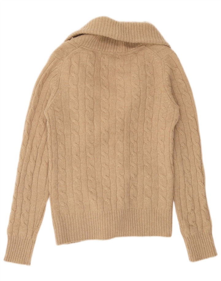 Massimo Dutti Dame Cardigan Sweater UK 12 Medium Brun Uld
