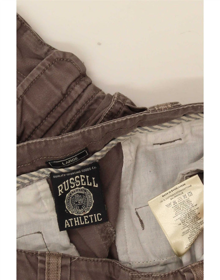 Russell Athletic Short cargo pour homme Taille L W34 Gris Coton