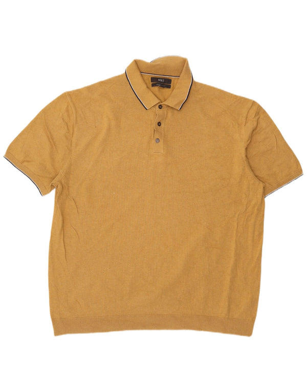 Marks & Spencer Polo Homme 2XL Jaune Coton
