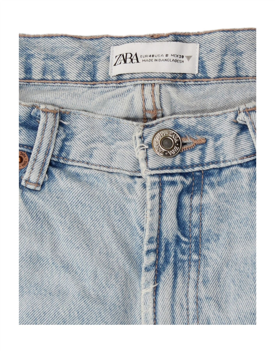 Zara Womens Distressed High Waist Jeans EU 40 Medium W30 L31 Blue