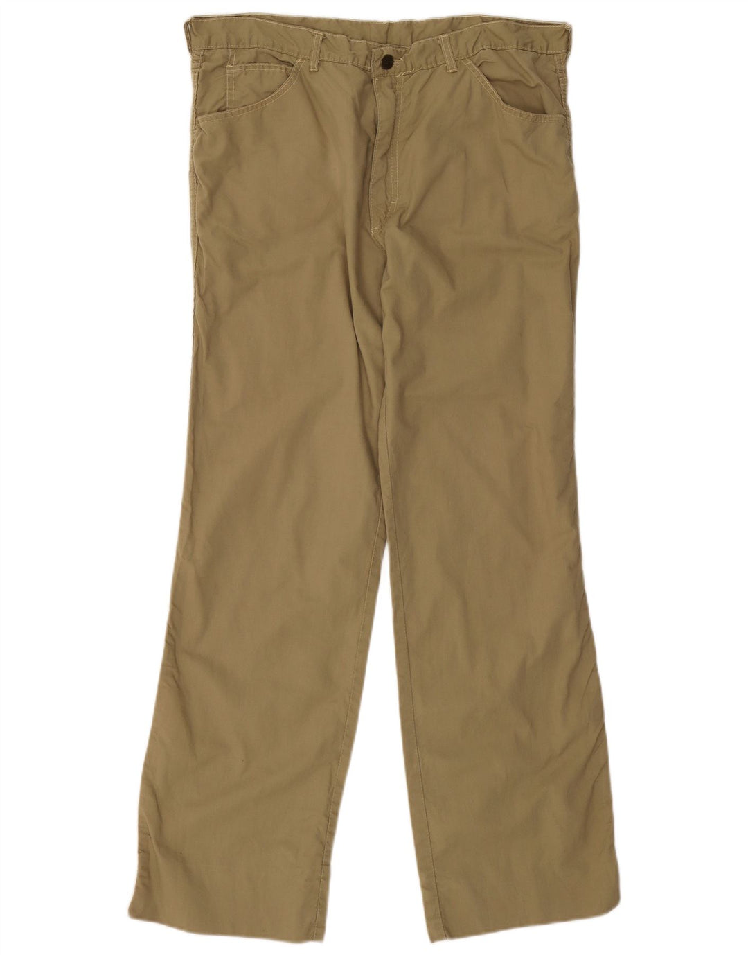 POP 84 Mens Straight Casual Trousers W36 L31 Khaki