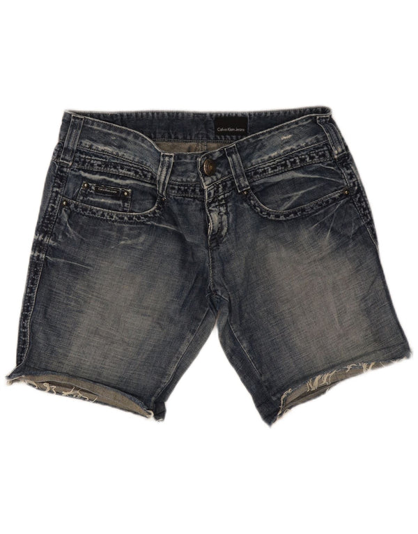 Calvin Klein Womens Denim Shorts W30 Medium Blue Cotton
