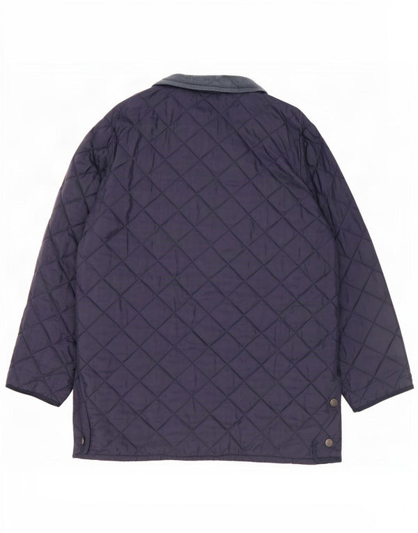 Barbour Mens LIDDESDALE Quilted Jacket UK 40 Large Navy Blue Nylon