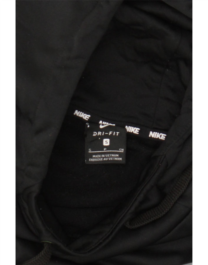 NIKE Mens Dri Fit Graphic Hoodie Jumper Small Black Polyester Vintage Nike and Second-Hand Nike from Messina Hembry 