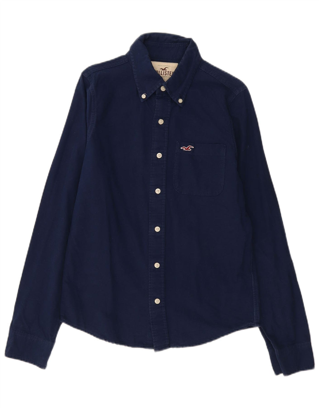 HOLLISTER Mens Shirt Small Navy Blue Cotton
