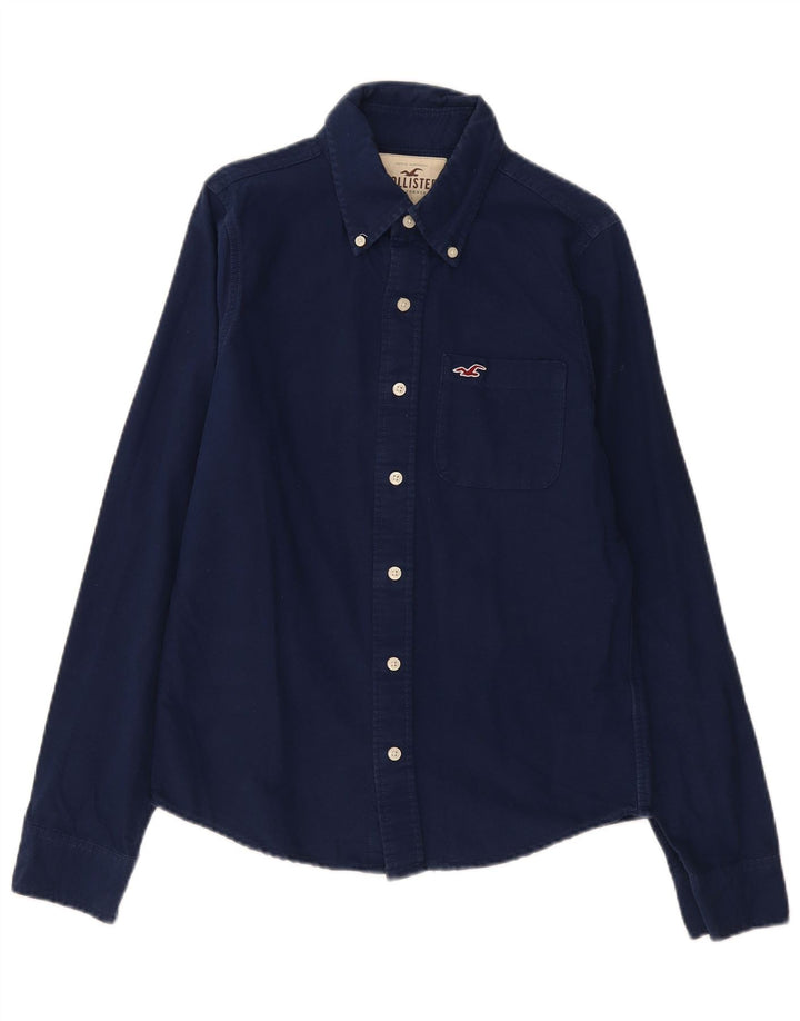 HOLLISTER Mens Shirt Small Navy Blue Cotton