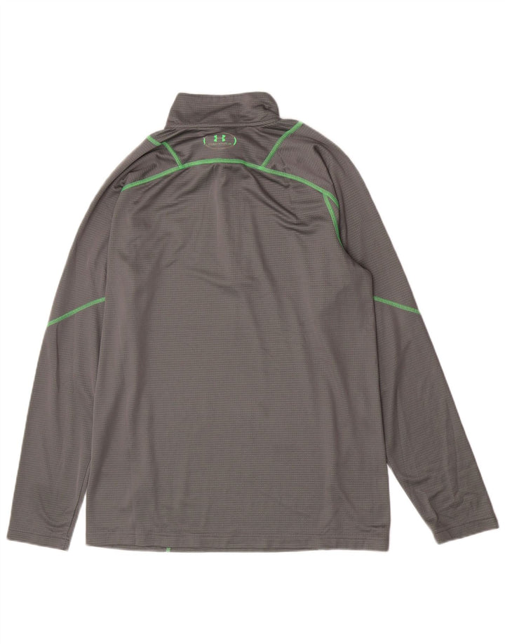 Under Armour Herre Zip Neck Top Langærmet Stor Grå Polyester Sports