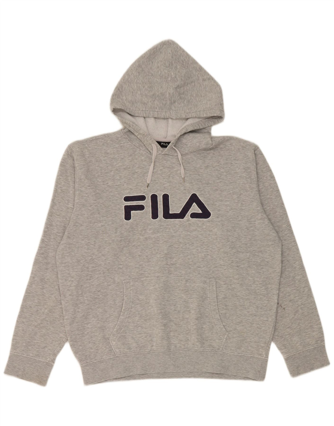 Fila Mens Graphic Hoodie Jumper Large Grey Flecked