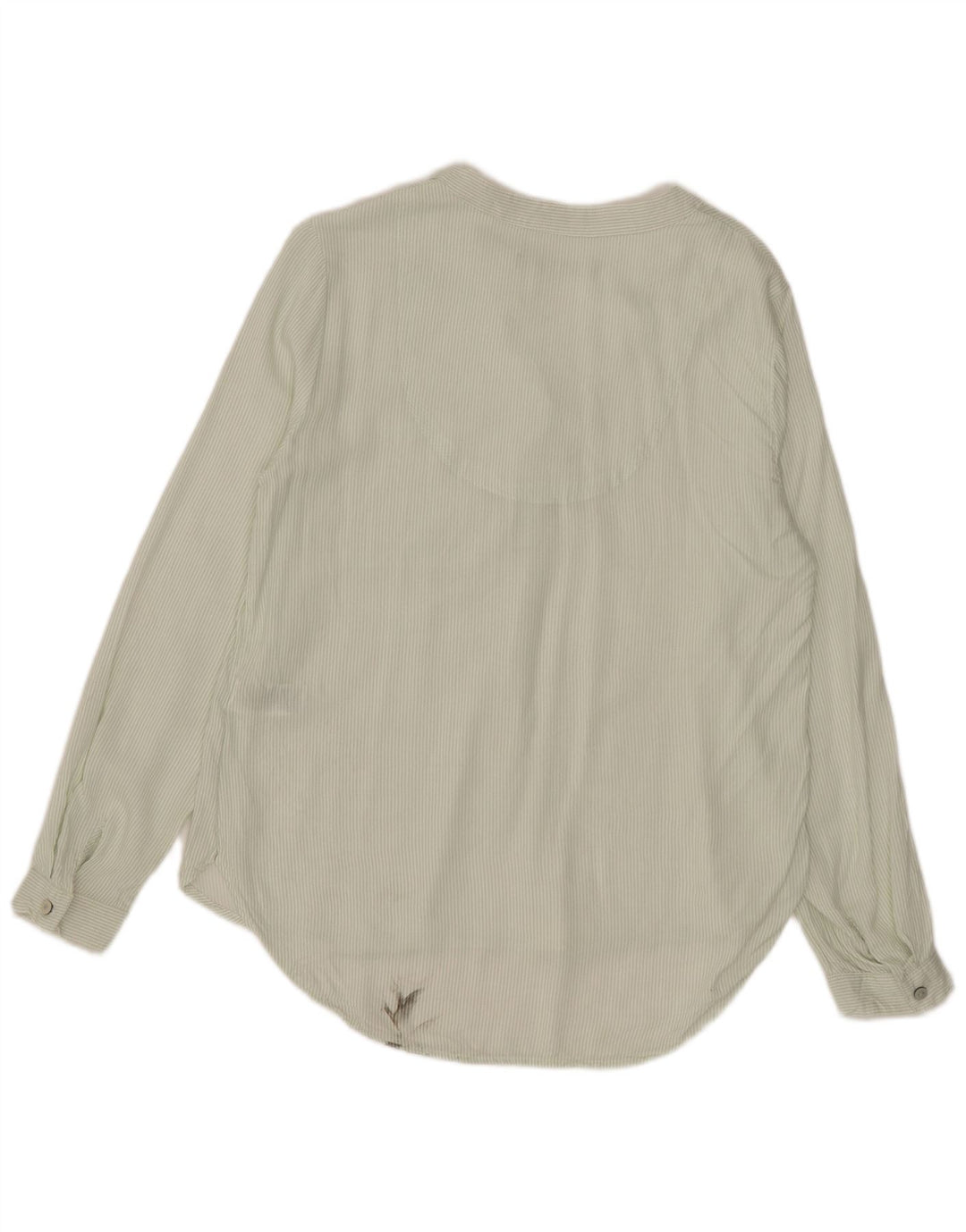 Marks & Spencer Womens Pullover Shirt UK 6 XS Green Pinstripe Viscose