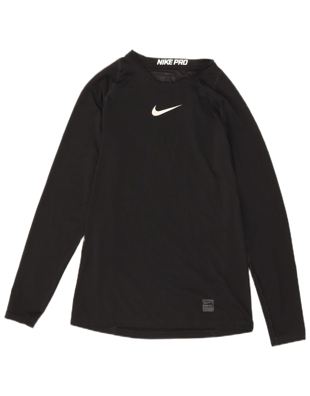 Nike Mens Dri Fit Graphic Top Long Sleeve Small Black Polyester