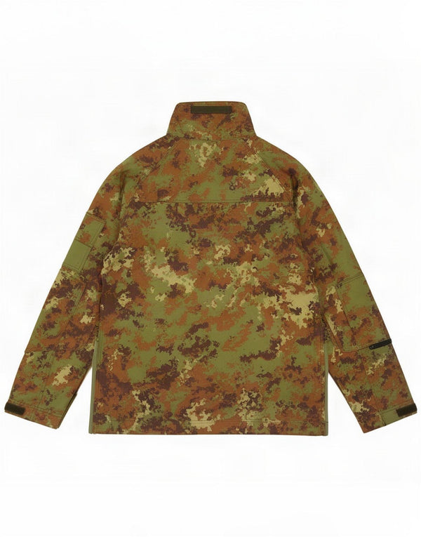 Vintage Mens Military Utility Jacket IT 52 XL Green Camouflage Polyamide