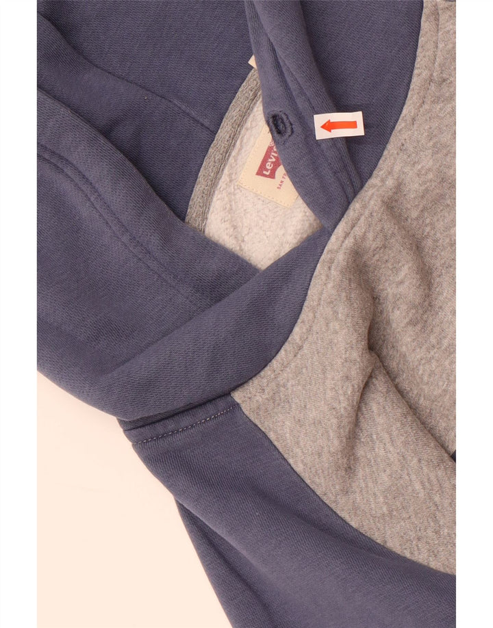 Levi's Mens Graphic Relaxed Fit Hoodie Jumper Medium Grey Colourblock