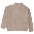Zara Dame Oversized Turtle Neck Jumper Sweater UK 10 Small Grey Polyester