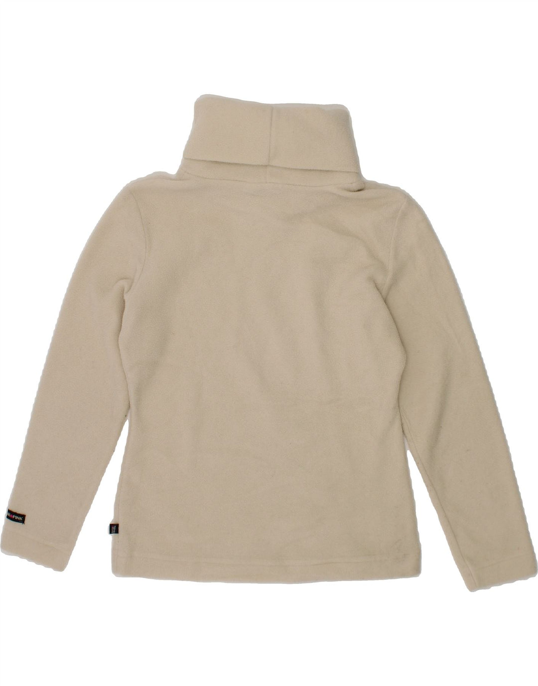 THINK PINK Girls Roll Neck Fleece Jumper 5-6 Years Beige Polyester Vintage Think Pink and Second-Hand Think Pink from Messina Hembry 
