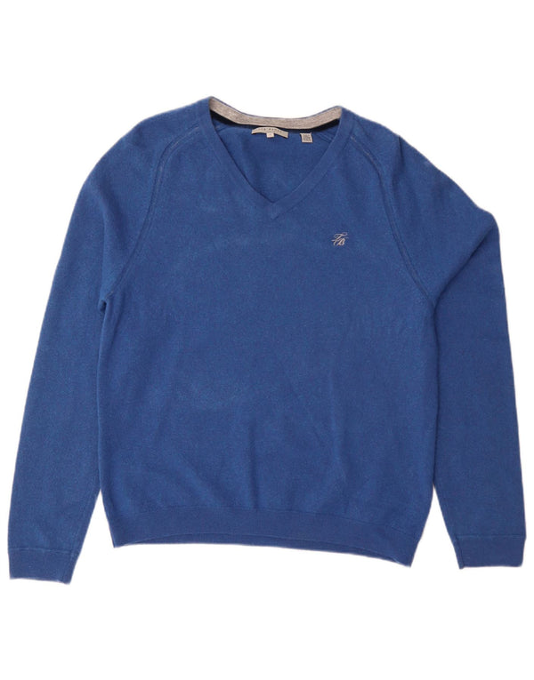 Ted Baker Jersey con cuello en V para mujer Talla 5 XL Lana azul