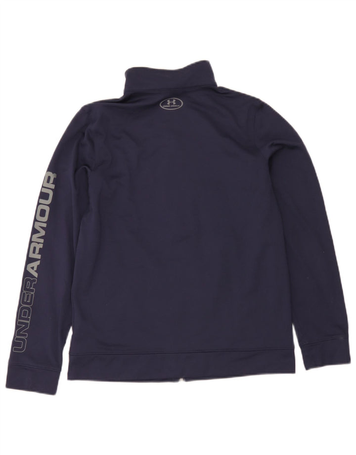 Under Armour Boys Tracksuit Top Jacket 11-12 Years Large Navy Blue