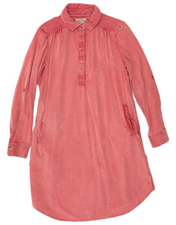 Abito camicia da donna in velluto a coste Fat Face UK 12 Cotone rosso medio