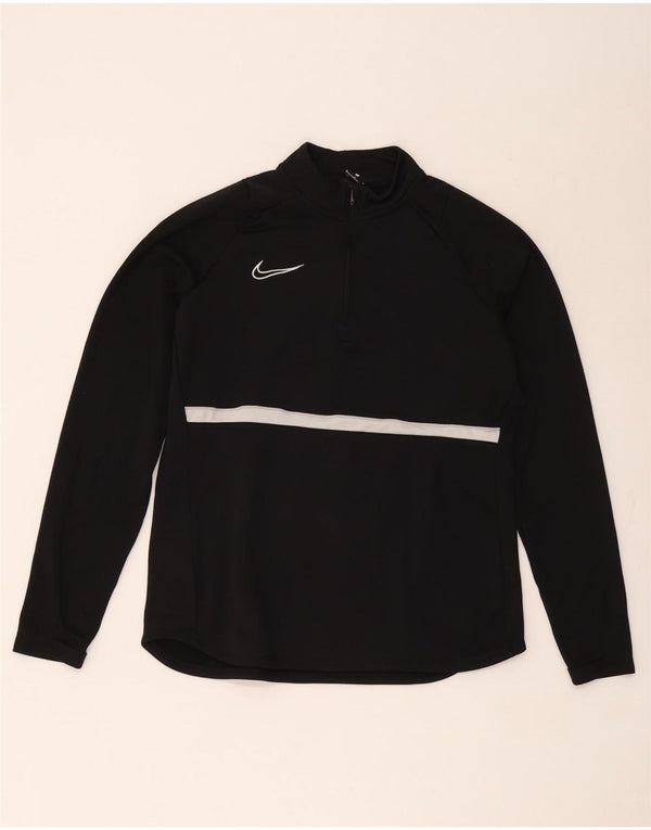 Haut de survêtement Nike Dri Fit Zip Neck pour homme, color block, noir moyen