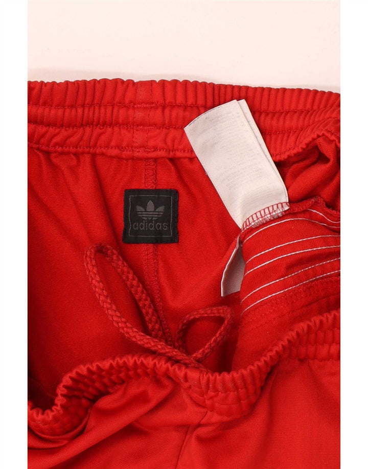 Adidas Mens Tracksuit Trousers Medium Red Polyester