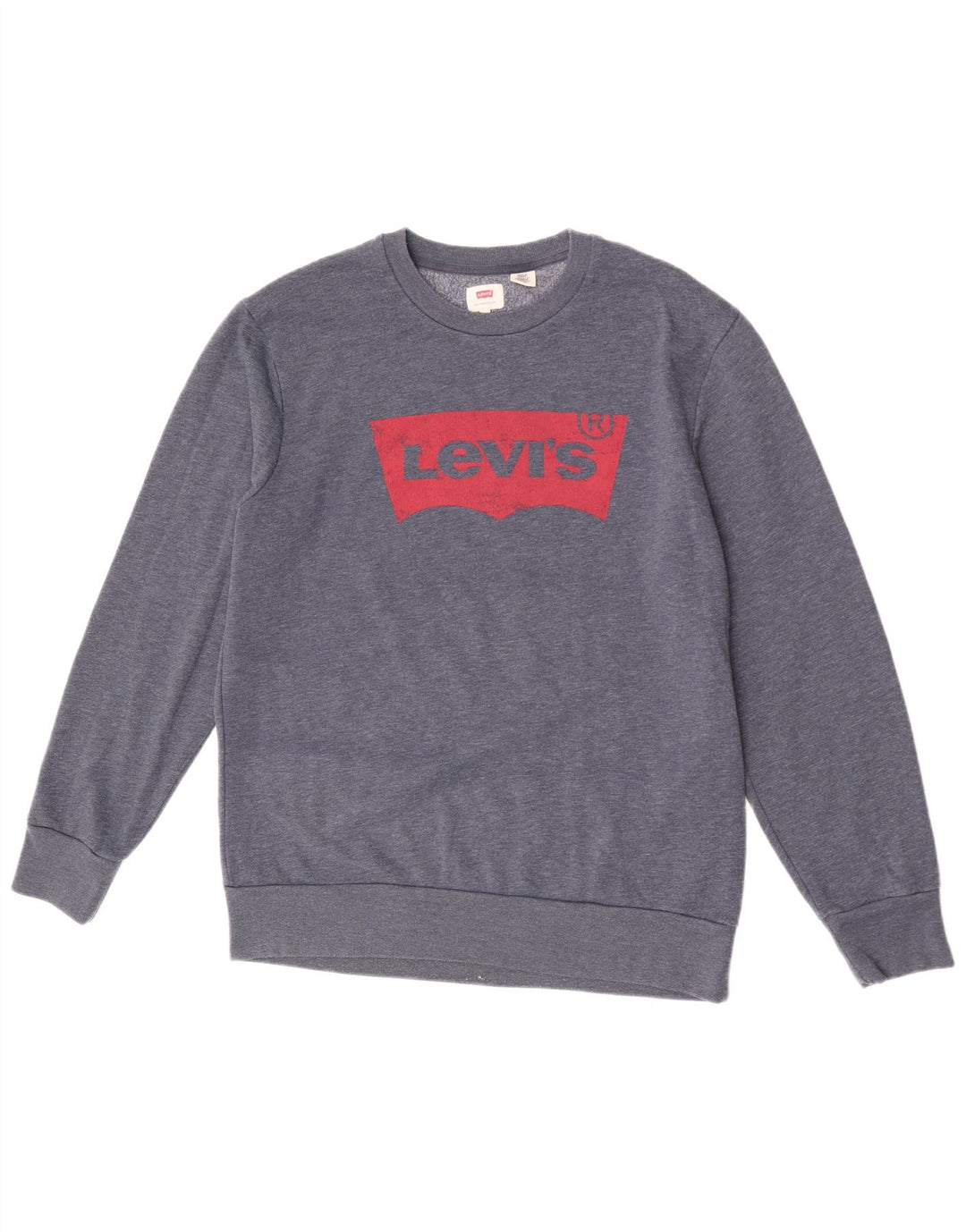 Levi's Mens Graphic Sweatshirt Jumper XL Navy Blue Flecked Cotton