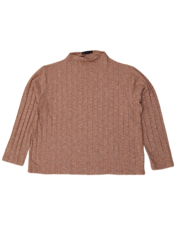 Top manica lunga da donna Marks & Spencer UK 20 2XL Viscosa screziata marrone