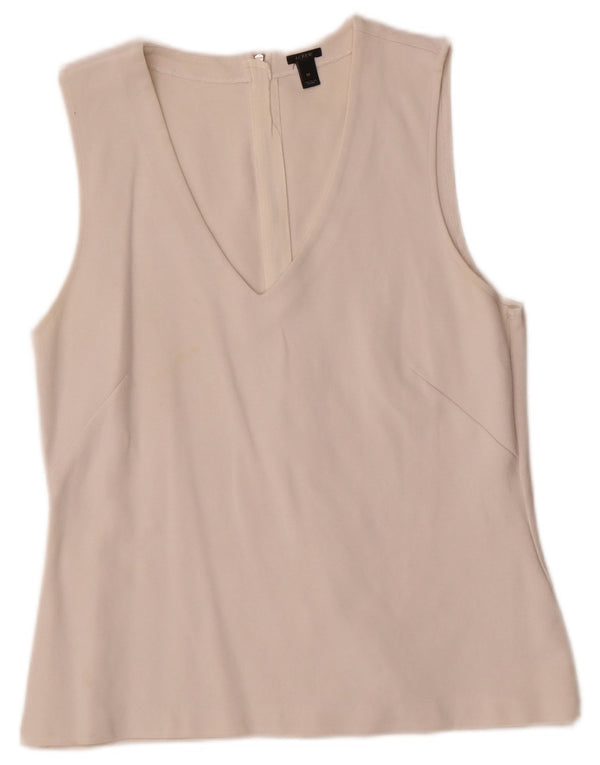 J. Crew Womens Sleeveless Blouse Top UK 12 Medium White Cotton