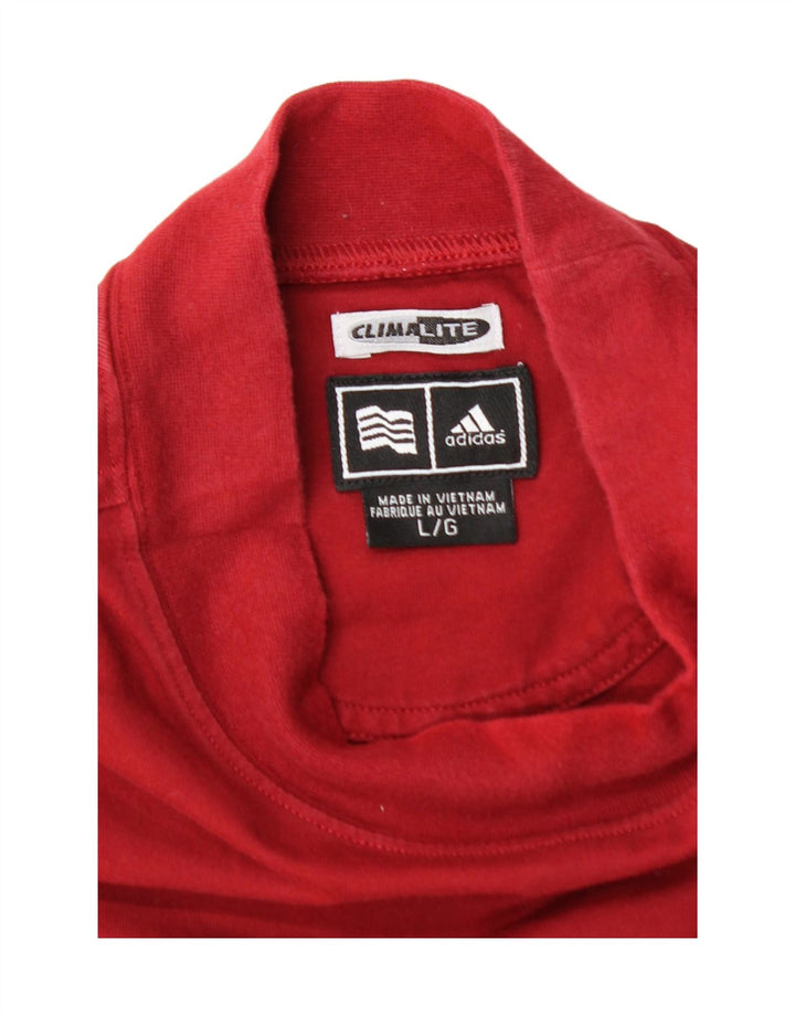 ADIDAS Mens Climalite T-Shirt Top Large Red Cotton Vintage Adidas and Second-Hand Adidas from Messina Hembry 
