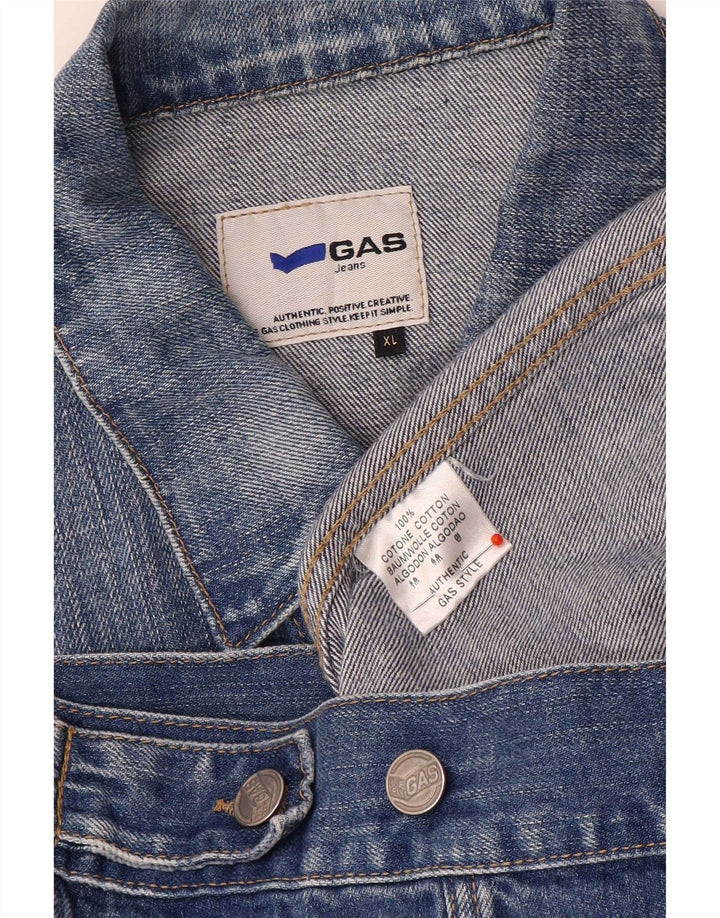Gas Mens Denim Jacket UK 42 XL Blue Cotton