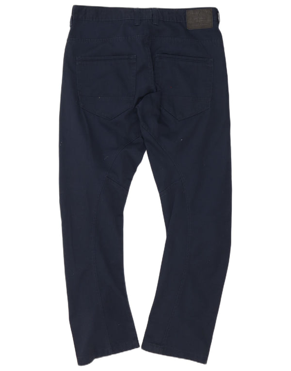 Pantaloni casual anti-fit da uomo Jack & Jones W36 L34 cotone blu navy