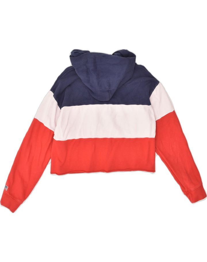 LEVI'S Womens Crop Graphic Hoodie Jumper UK 6 XS Multicoloured Colourblock | Vintage Levi's | Thrift | Second-Hand Levi's | Used Clothing | Messina Hembry 