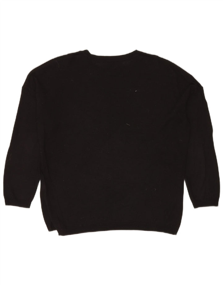 Marks & Spencer Womens Crew Neck Jumper Sweater UK 14 Medium Black