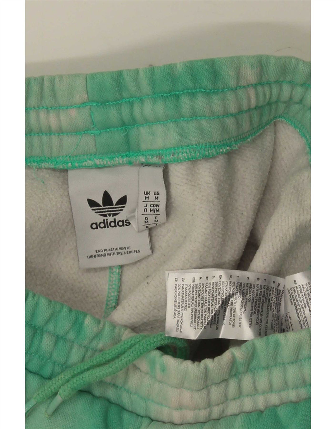 Adidas Mens Sport Shorts Medium Green Tie Dye Cotton