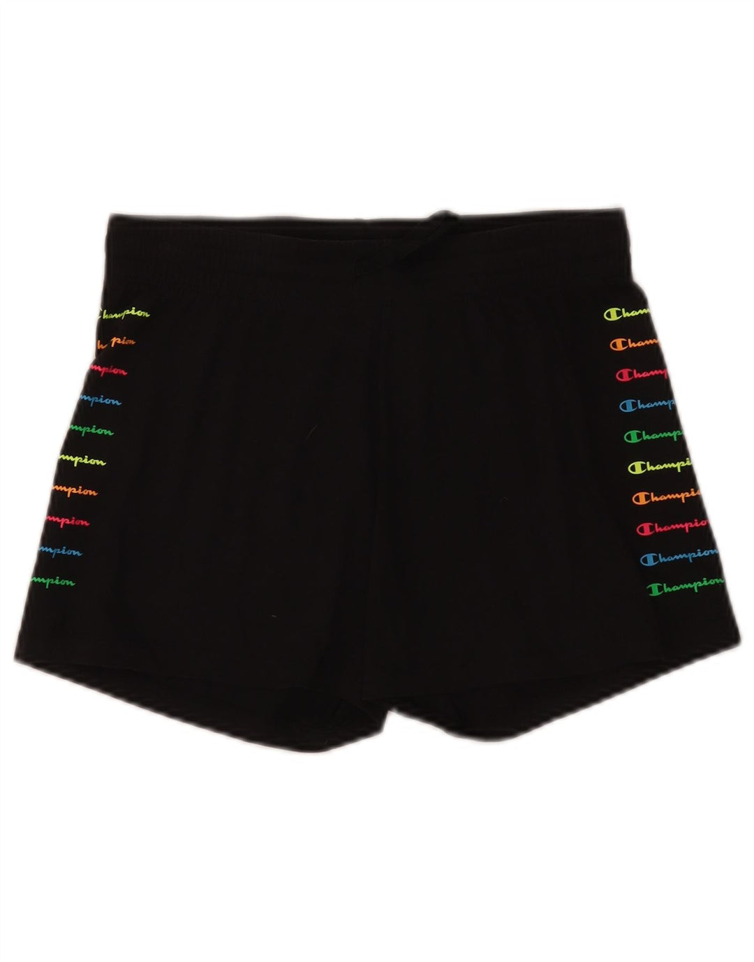 Champion Womens Graphic Sport Shorts UK 12 Medium Black
